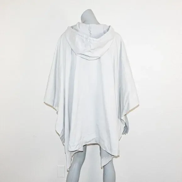 Jenni Kayne Light Gray Hoodie Poncho cape sweatshirt women's OS Kangaroo pocket - Picture 5 of 12